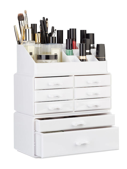 Relaxdays Organizator Cosmetice Cu 8 Sertare Al...
