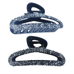 Oval Hair Clip with Rhinestones