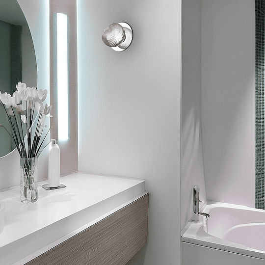 Eko Light Lamp Wall with Integrated LED and Warm White Light Silver 15x12.5cm