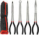 Set 4 Clești Profesionali Lungime 28 Cm – Clește Drept Clește Tip Ac 90° Clește Tip Ac 45° Clește pentru Coliere Furtun – Trusă de Reparații Auto Diy Cu Husă de Transport Onuvio