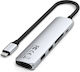 Satechi ST-P6SS USB-A / USB-C Docking Station mit HDMI 4K PD Silber