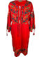 Sommer Midi Damenkleid Rot