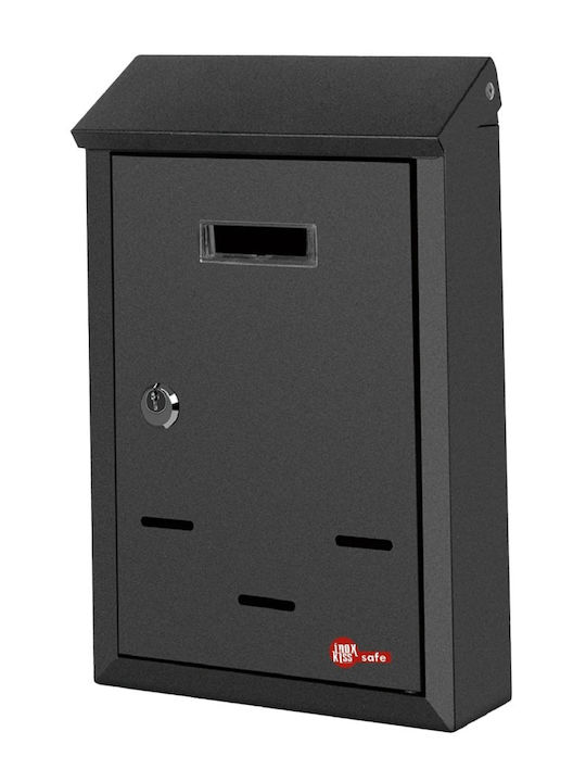 Inox Kiss Outdoor Mailbox Metallic in Black Color 35x23x8.5cm