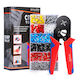 Onuvio Electric Cable Crimping Kit Ferrules Self-adjusting Crimping Tool Automatic Return 0.25-10mm 1300 Terminal Pins
