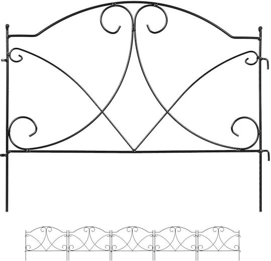 Pachet 6 Flori Decorative de Grădină din Metal pentru Bordură 43 X 55 X 1 Cm