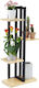 4-tier Shelf Steel Mdf Black Brown 93 X 42.5 X ...