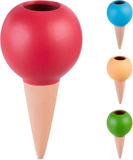 Set aus 4 Ton-Bewässerungskegeln Pflanzen Relaxdays Tropfer Mehrfarbig