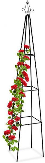Spalier pentru Plante Cățărătoare Oțel Plastic Relaxdays Dimensiuni 204 X 38 X 38 Cm Negru