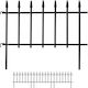 Set 4 Granițe Decorative din Metal pentru Grădină Flori 45.5 X 57.5 X 2.5 Cm Negru