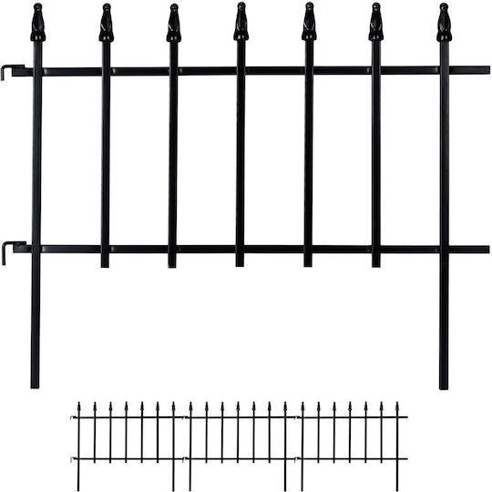 Set 4 Granițe Decorative din Metal pentru Grădină Flori 45.5 X 57.5 X 2.5 Cm Negru
