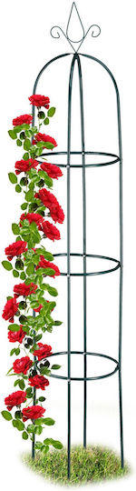 Garden Flower Support Obelisk 200 X 40 Cm Dark Green Relaxdays