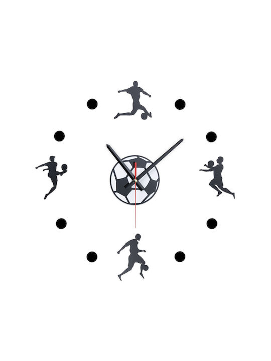 Decorative Wall Clock Diy Football 50 100 Cm 3d Effect Black White