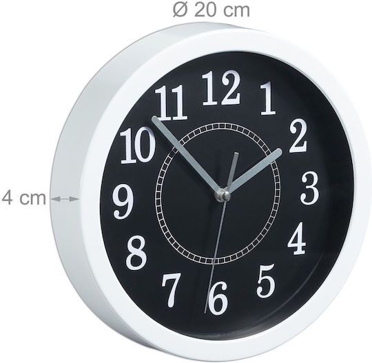 Wanduhr Weiß Durchmesser 20 cm Relaxdays