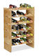 Suport sticle de vin Relaxdays din bambus natural 6 niveluri 36 sticle 80 X 60 X 28,5 cm