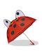 Relaxdays Kinder Regenschirm Gebogener Handgriff Rot mit Durchmesser 68.072cm.