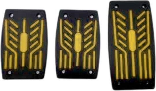 Raistar Car Pedal Set Non Slip Universal Yellow 3pcs