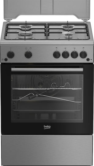 Beko Gas Cooker 64lt W60cm. Inox