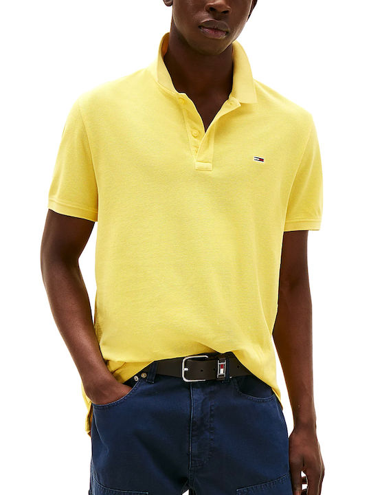 Tommy Hilfiger Polo Μπλούζα Κοντομάνικη Κίτρινο
