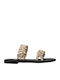 Women's Flat Sandals in Gold Color