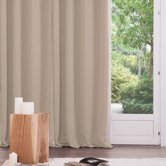 Blackout Curtains with Grommets Odelie Beige 135x240cm