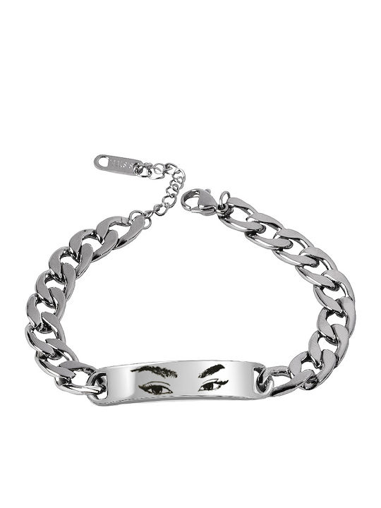 Theodora's Jewellery Ανδρικό Βραχιόλι Ταυτότητα από Ατσάλι