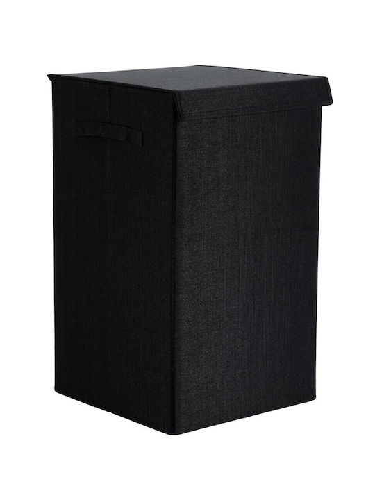 Arti Casa Coș de Rufe Din Țesătură 70lt Cu Capac 35x35x60cm Negru