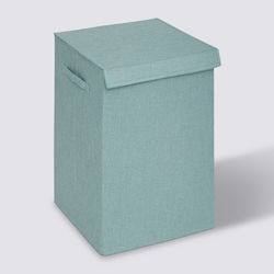 5Five Wäschekorb Stoff 74lt mit Deckel 37x36.5x60cm Türkis 5Five Wäschekorb Stoff 74lt mit Deckel 37x36.5x60cm Türkis