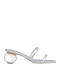 Leder Sandalen Silber
