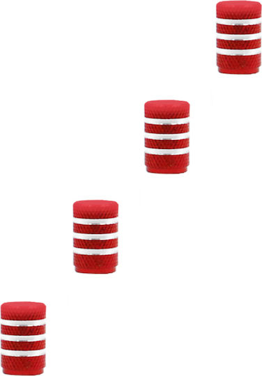 Car Valve Caps Set of 4 Pcs Xm-03 Red