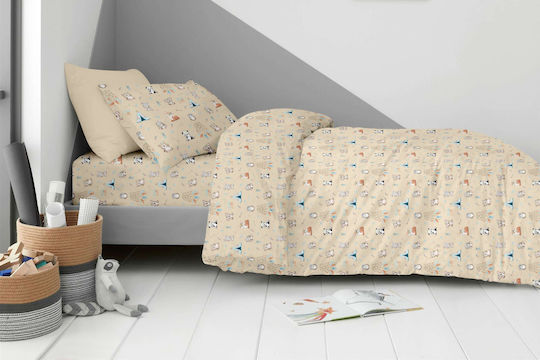 Silver Astron Sheet Set Single Cotton Astron 170x260cm