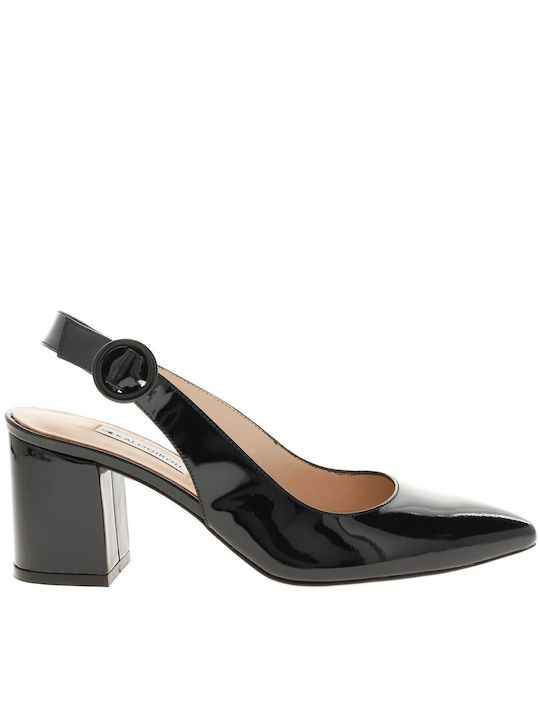 Patent Leather Black Medium Heels