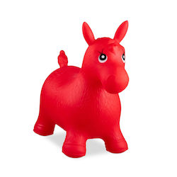Rubber Horse-shaped Jumper Kids Aged 3+ Dimensions 48 X 26 X 58 Cm Red Relaxdays