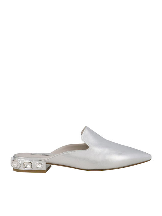 Flat Mules σε Ασημί Χρώμα