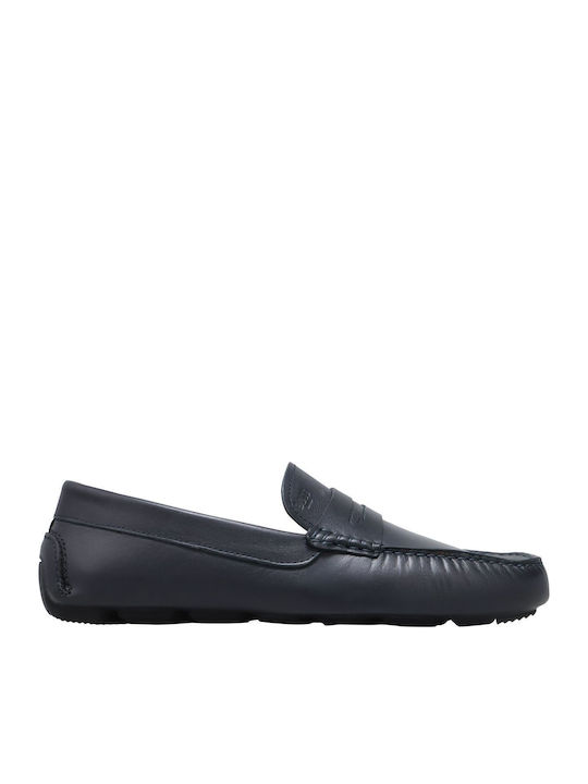 Boss Shoes Men's Leather Loafers Blue