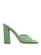 Mules with Chunky High Heel in Green Color