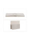 Comoda pentru Dormitor din Lemn & Metal cu 3 sertare Beige cu Acoperire Textilă 53x40x48buc
