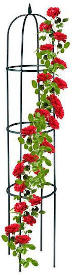 Obelisc de Suport pentru Flori de Grădină Negru Dimensiuni 188 X 40 Cm Relaxdays