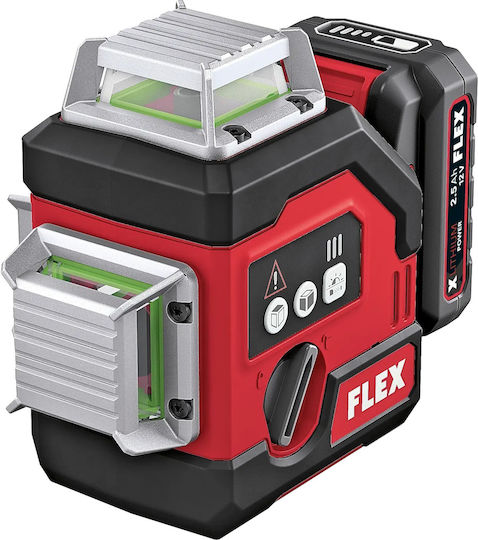 Flex ALC 3 360-G R Γραμμικό Αλφάδι Laser Πράσινης Δέσμης 12V με Εύρος Εργασίας 100m
