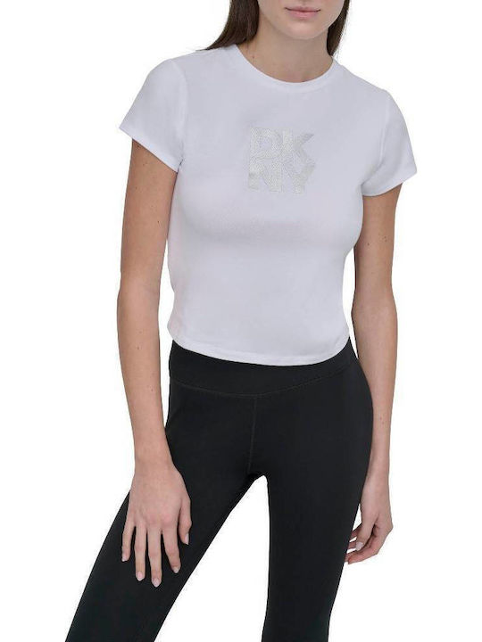 DKNY Logo Γυναικεία Μπλούζα Κοντομάνικη White /...
