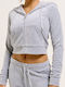 Madison Women's Sweatshirt Jacket Hooded Silver Marl