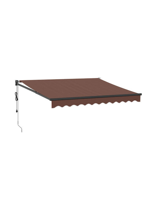 vidaXL Terrace Wall Tent with LED Light Brown 3...