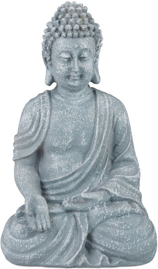 Figurină Decorativă Buddha Simbol Fericire Relaxare 18 X 10 X 8 Cm Gri Relaxdays