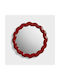 &Klevering Wall Mirror with Red Plastic Frame Diameter 40.5cm 1pcs