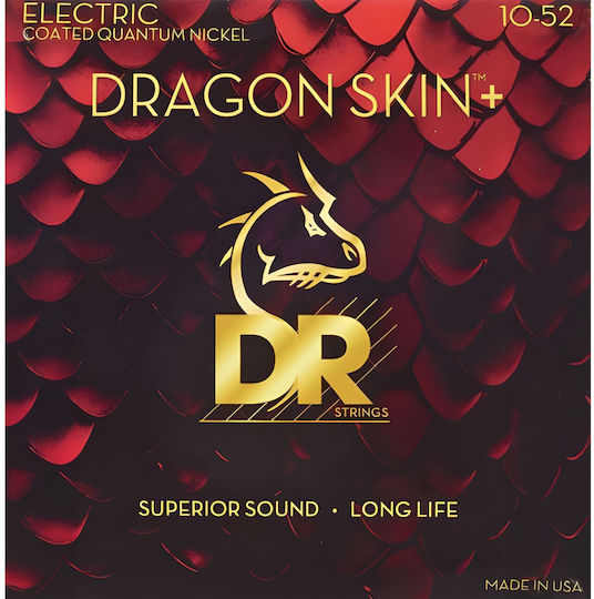 DR Dragon Skin+ Set of Electric Guitar Strings 10 - 52
