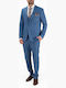 Men's Summer Suit with Vest Regular Fit Blue