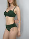 Strapless Bikini with Detachable & Adjustable Straps Green