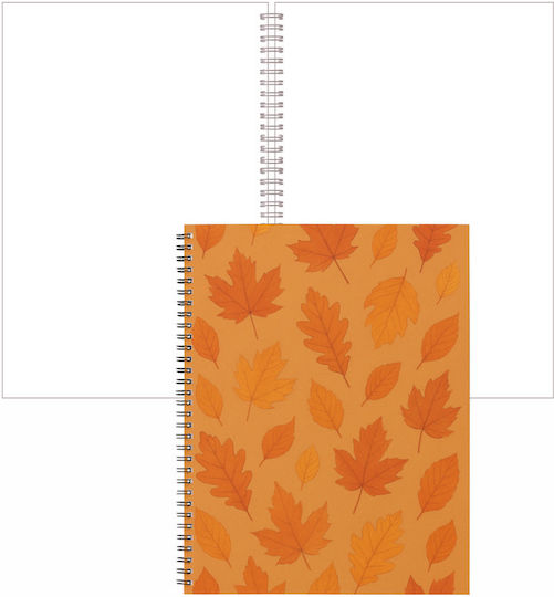 Notizbuch Spirale 80 Blätter A5 mit leeren Seiten Orange