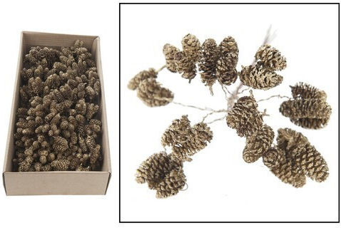 Κουκουναράκια Birch Pine Gold Wash 3 Τεμ