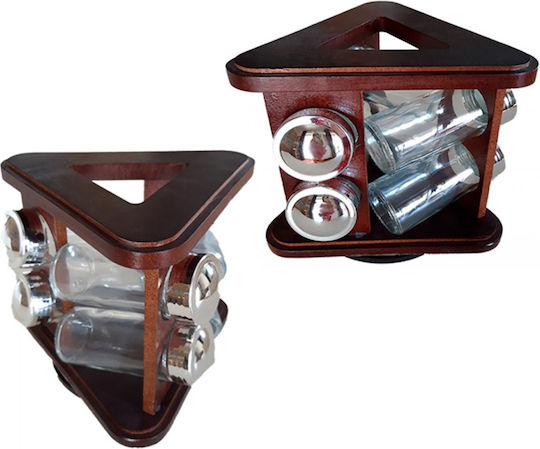 Galifas Glass Tabletop Rotating Spice Rack 6pcs