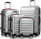 Set de bagaje Monzana ABS argintiu 4 piese 35 x 20 x 50 cm 40 x 25 x 60 cm 45 x 30 x 70 cm 50 x 32 x 75 cm
